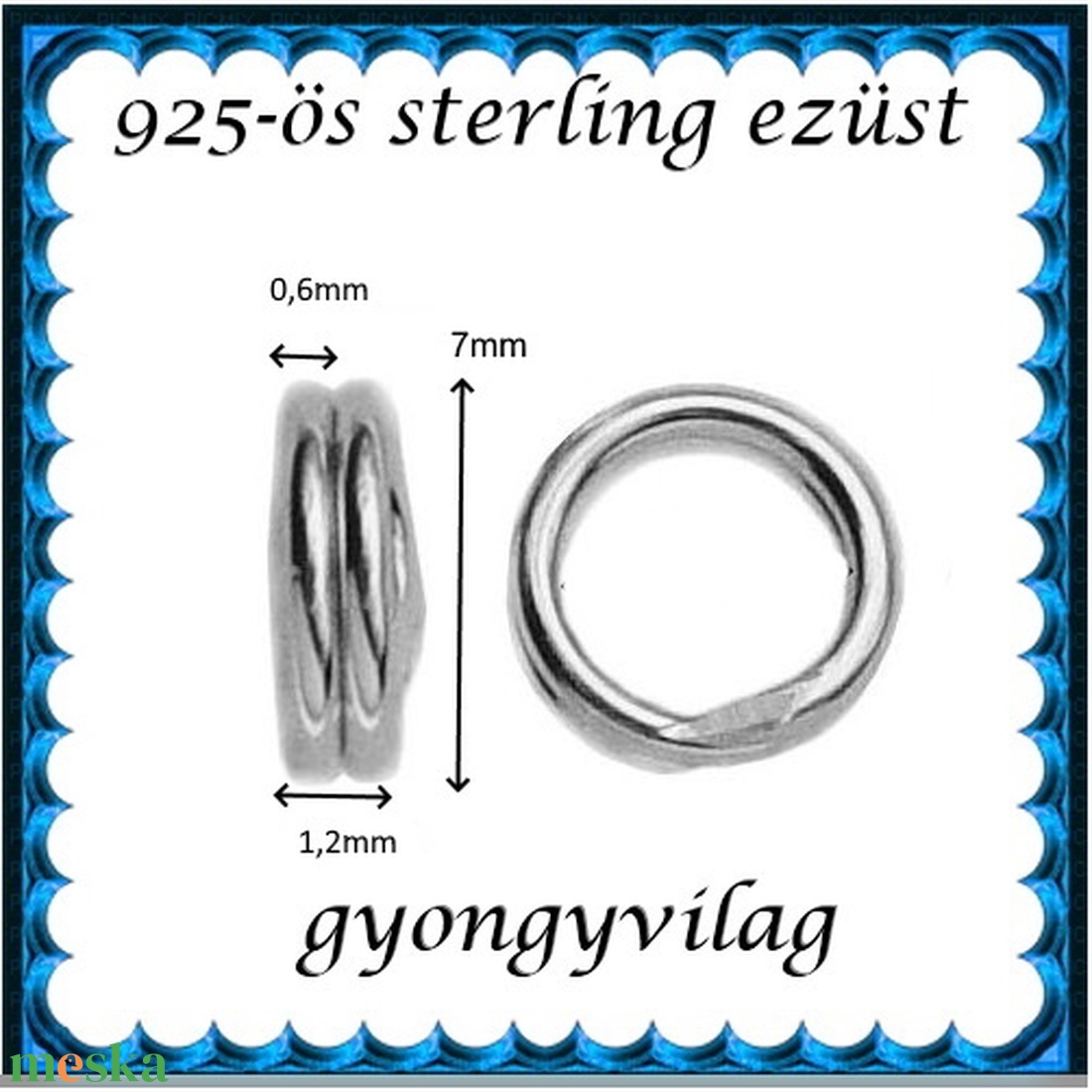 925-ös sterling ezüst ékszerkellék: karika dupla ESZK D 7x0,6 2db/csomag - kellékek & szerszámok - gyöngy, ékszerkellék - egyéb alkatrész - Meska.hu