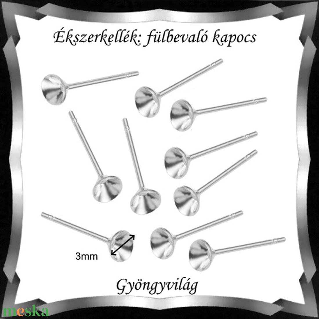 Bedugós fülbevaló alap 10 pár BFK-B04-3 - kellékek & szerszámok - gyöngy, ékszerkellék - egyéb alkatrész - Meska.hu