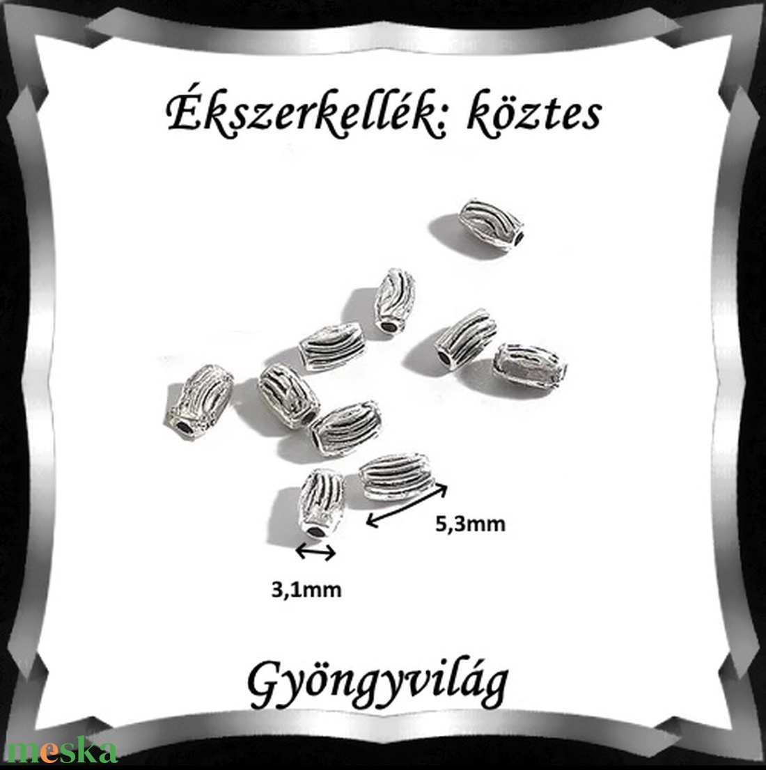 Ékszerkellék: köztes / díszítőelem / gyöngy  BKÖ 1S 42 20db/csomag - kellékek & szerszámok - gyöngy, ékszerkellék - fém köztesek - Meska.hu