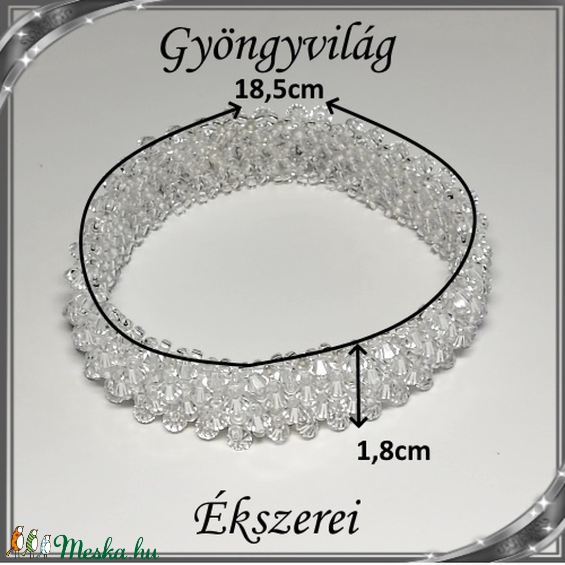  Capriccho 4 soros fűzött swarovski karkötő SK-CA-SW01-4 - ékszer - karkötő - széles karkötő - Meska.hu