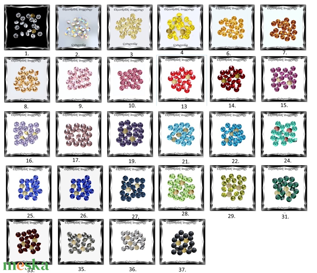 Kristály rivoli ragasztható   40db/cs  2mm  PP14/SS6,5 - kellékek & szerszámok - gyöngy, ékszerkellék - üveggyöngy - Meska.hu