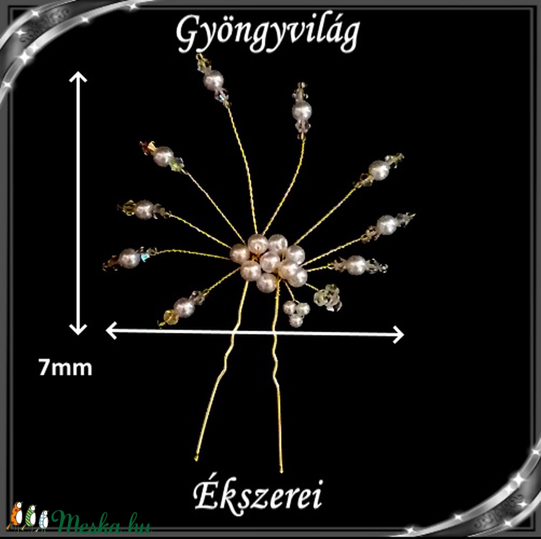 Ékszerek-hajdíszek, hajcsatok: Esküvői, menyasszonyi, alkalmi hajdísz S-H-TŰ13a-c.ab-feh - esküvő - hajdísz - fésűs hajdísz - Meska.hu