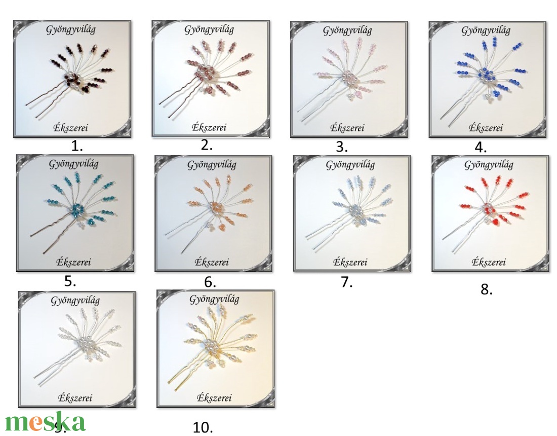 Ékszerek-hajdíszek, hajcsatok: Esküvői, menyasszonyi, alkalmi hajdísz SE-H-TŰ13 több színben - esküvő - hajdísz - fésűs hajdísz - Meska.hu