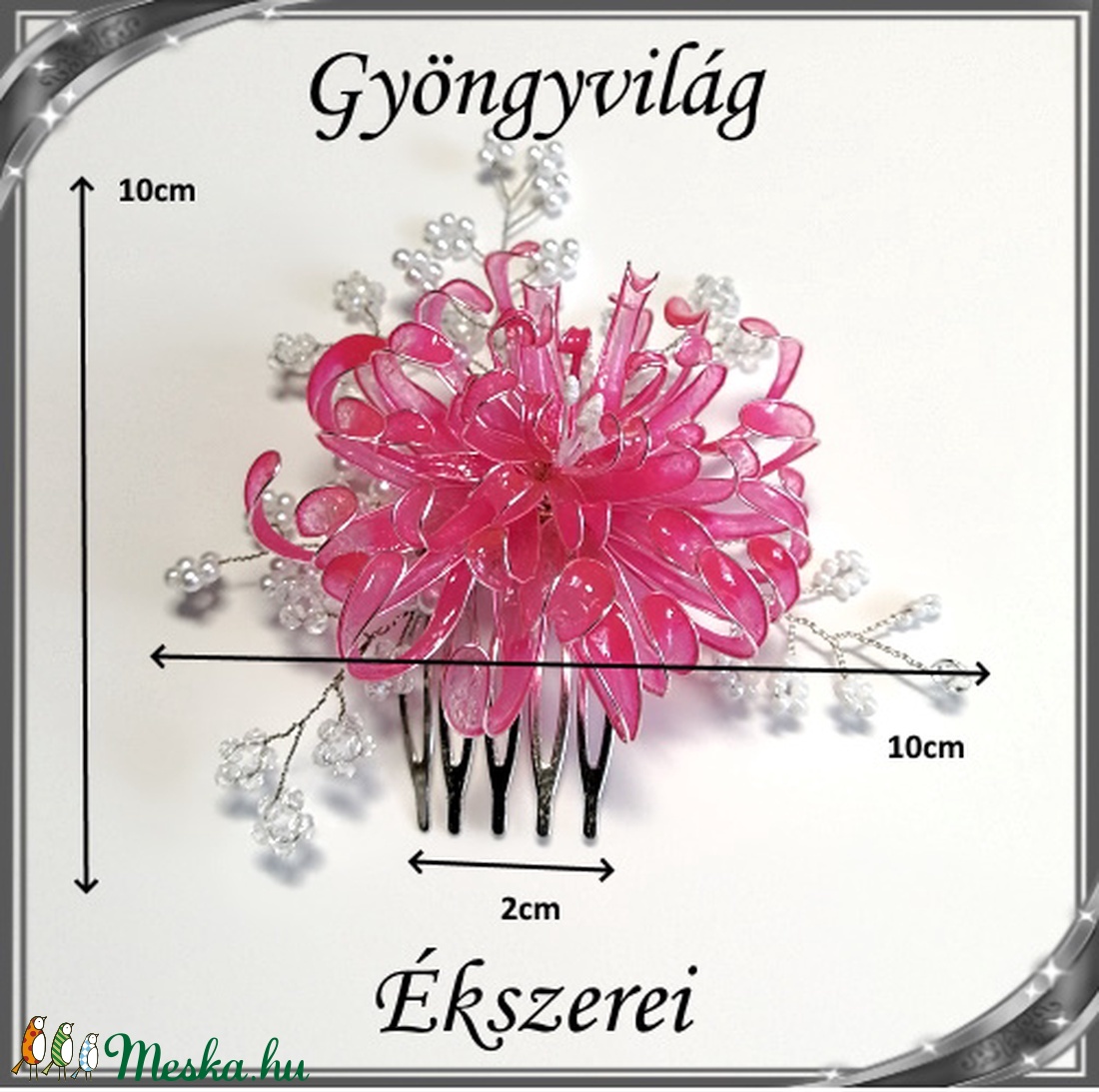 Egyedi, alkalmi hajdísz dip art technikával SHD 02-1 scarlet - esküvő - hajdísz - fésűs hajdísz - Meska.hu