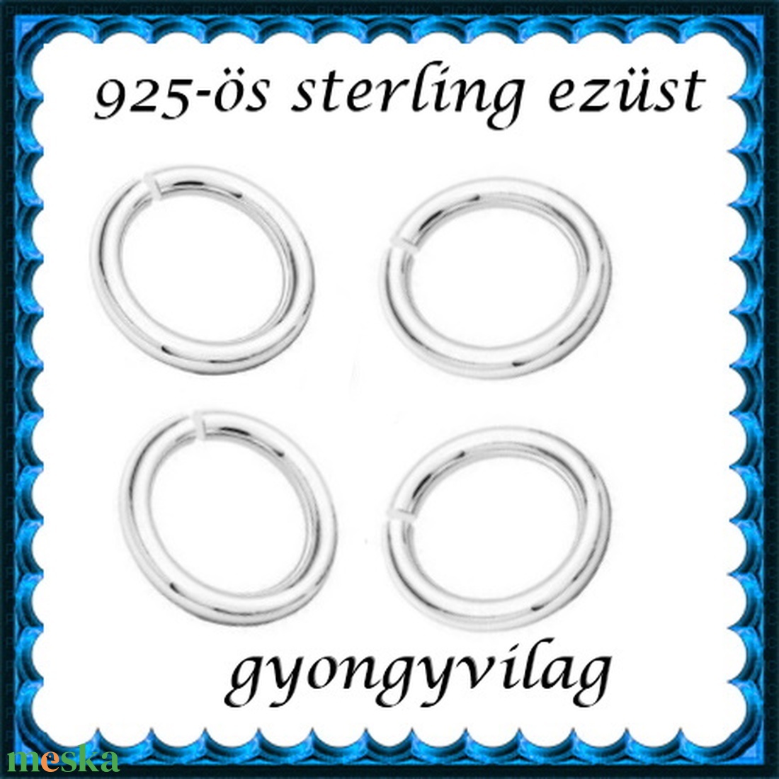 925-ös sterling ezüst ékszerkellék: karika nyitott ESZK NY 4,5x0,7 mm 4db/csomag - kellékek & szerszámok - gyöngy, ékszerkellék - egyéb alkatrész - Meska.hu