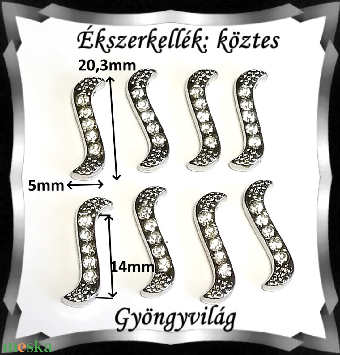 Ékszerkellék: köztes / díszítőelem / gyöngy BKÖ 2S 12r 8db - kellékek & szerszámok - gyöngy, ékszerkellék - fém köztesek - Meska.hu