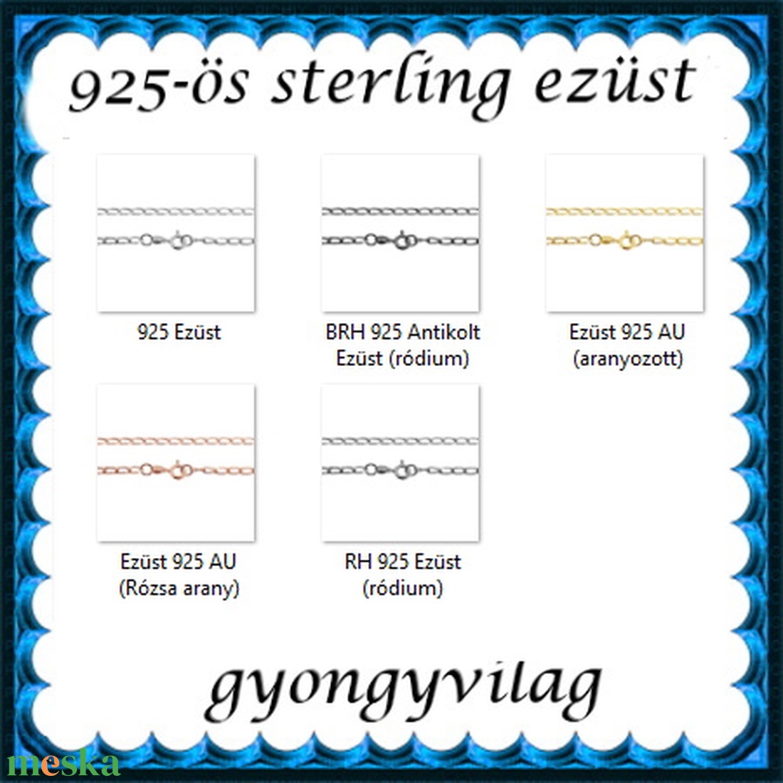 Ékszerek-karkötők: 925-ös sterling ezüst karkötő SSZ-EÜK 12-18e - ékszer - nyaklánc - medál nélküli nyaklánc - Meska.hu