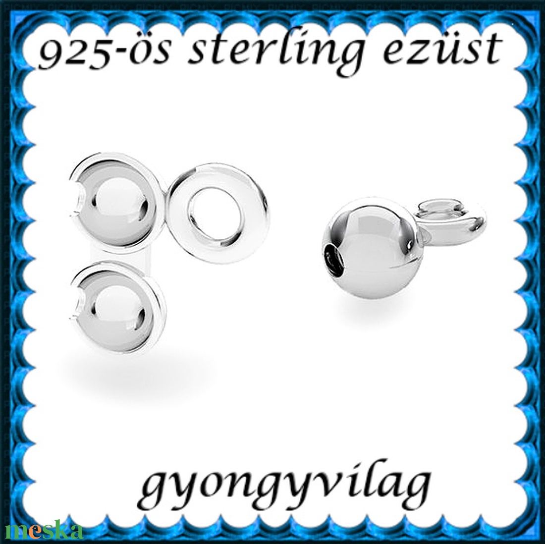 925-ös sterling ezüst ékszerkellék: csomótakaró ECST 07-3e - kellékek & szerszámok - gyöngy, ékszerkellék - egyéb alkatrész - Meska.hu