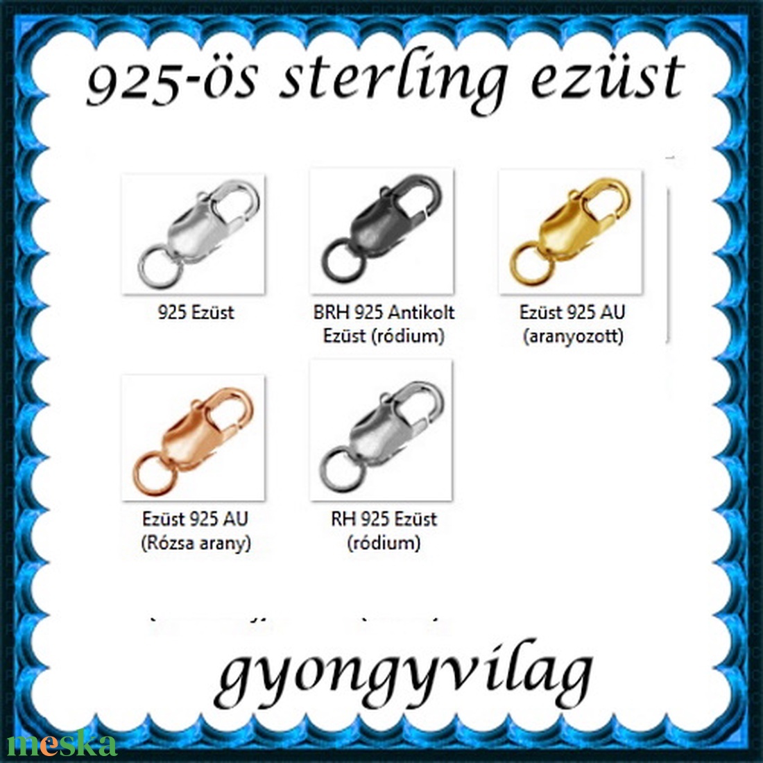 925-ös ezüst 1soros lánckapocs ELK 1s 15-13e - kellékek & szerszámok - gyöngy, ékszerkellék - egyéb alkatrész - Meska.hu