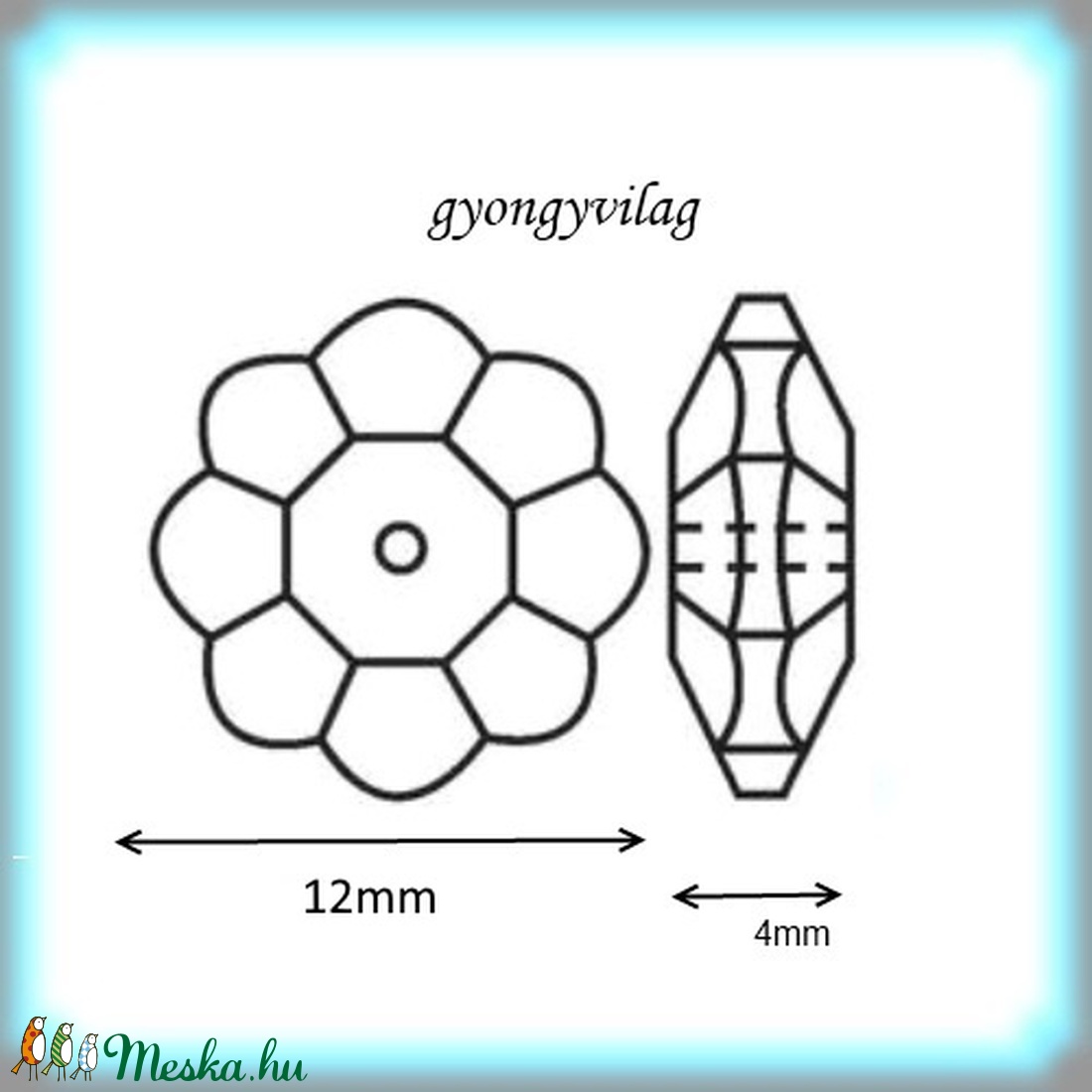 Swarovski margareta 12mm-es  1db/cs GYSWGY M12  crystal ab - kellékek & szerszámok - gyöngy, ékszerkellék - swarovski kristályok - Meska.hu