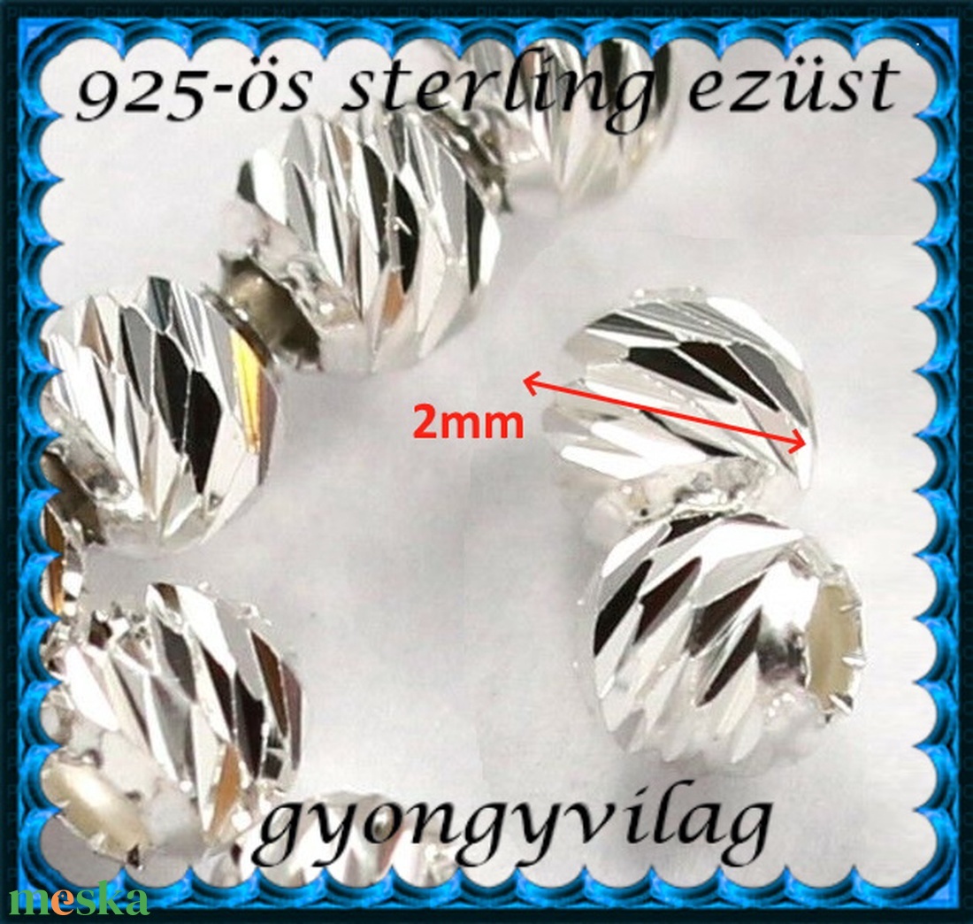 925-ös sterling ezüst ékszerkellék: köztes/gyöngy/díszitőelem EKÖ 101-2 5db/csomag - kellékek & szerszámok - gyöngy, ékszerkellék - egyéb alkatrész - Meska.hu