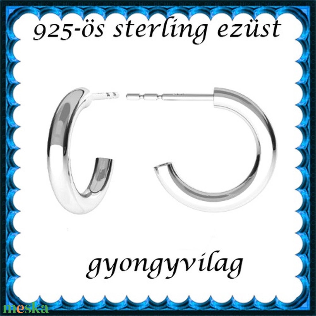 925-ös sterling ezüst ékszerek: fülbevaló EF13e - ékszer - fülbevaló - pötty fülbevaló - Meska.hu