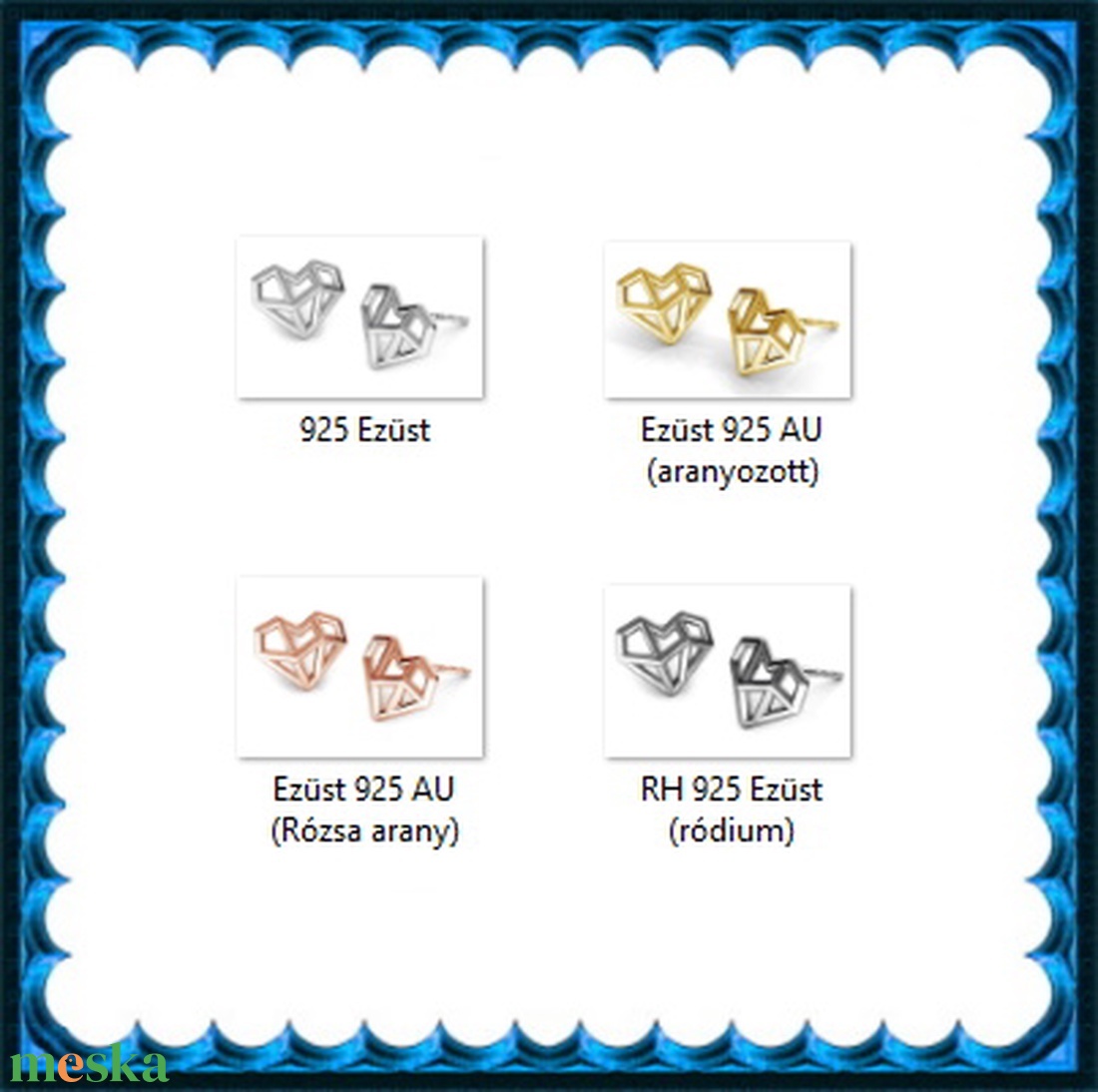 925-ös sterling ezüst ékszerek: fülbevaló EF16 - ékszer - fülbevaló - pötty fülbevaló - Meska.hu