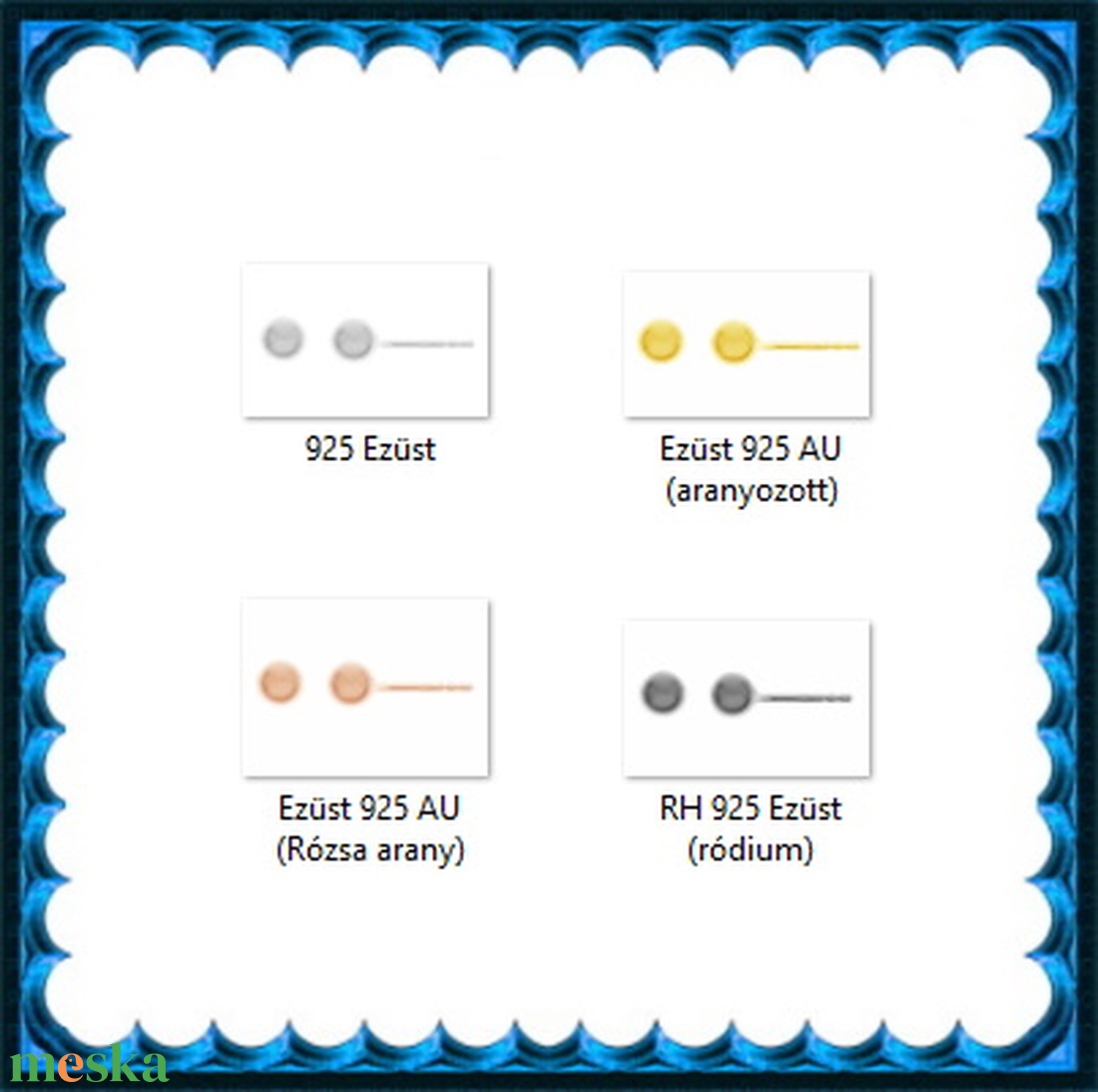 925-ös sterling ezüst ékszerek: fülbevaló EF17 - ékszer - fülbevaló - pötty fülbevaló - Meska.hu