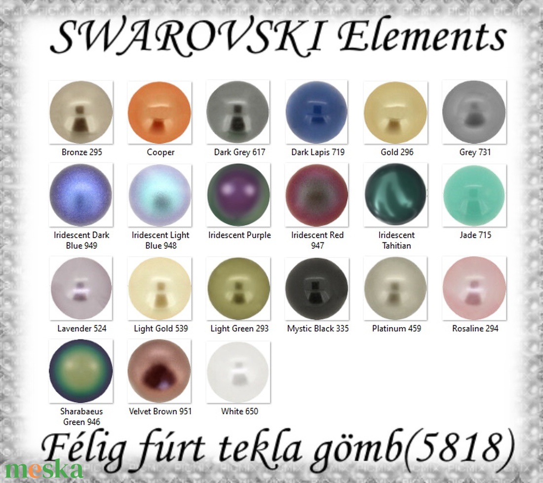 Ékszerek-fülbevalók: Swarovski félig fúrt gömb s925-ös ezüst SF-S925-SW05  S925-fk11--sw5818-8 - ékszer - fülbevaló - pötty fülbevaló - Meska.hu