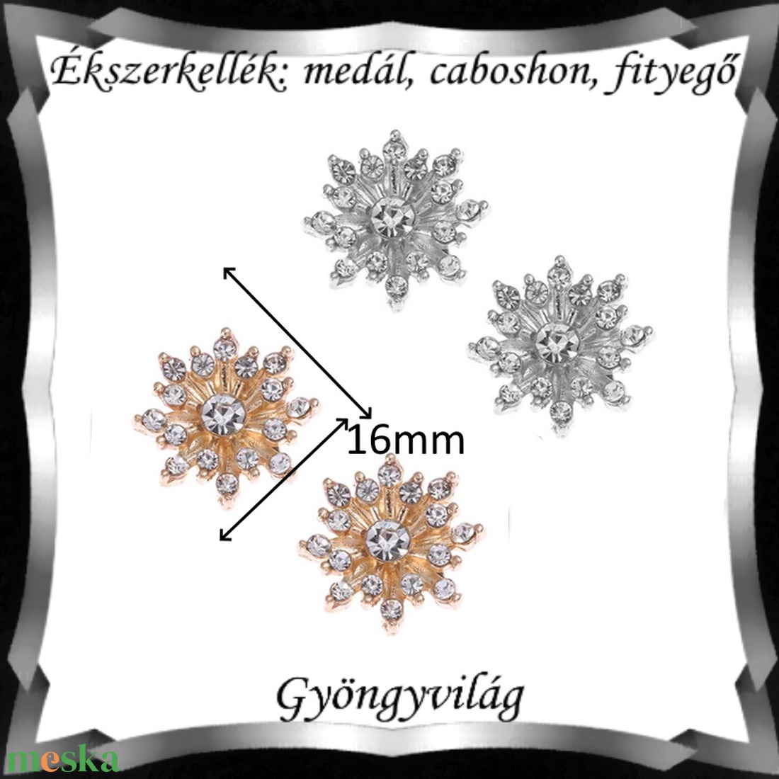 Ékszerkellék: medál, caboshon, fityegő BMCF-02 - kellékek & szerszámok - gyöngy, ékszerkellék - fém köztesek - Meska.hu