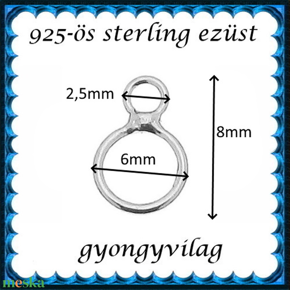 925-ös ezüst kapocs vég ELK KV 01 - kellékek & szerszámok - gyöngy, ékszerkellék - egyéb alkatrész - Meska.hu