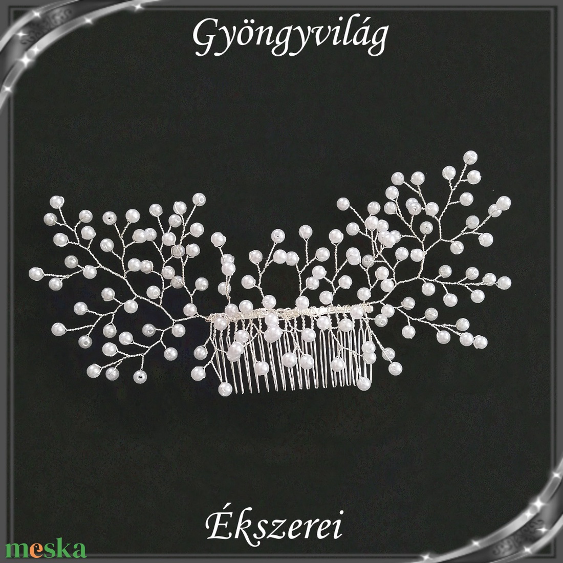 Ékszerek-hajdíszek, hajcsatok: Esküvői, menyasszonyi, alkalmi hajdísz S-H-FÉ21-2e - esküvő - hajdísz - fésűs hajdísz - Meska.hu