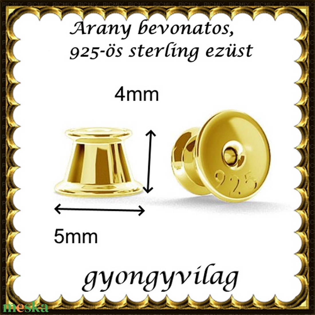 925-ös sterling ezüst ékszerkellék: fülbevalóalap bedugós EFK B 51g vég - kellékek & szerszámok - gyöngy, ékszerkellék - egyéb alkatrész - Meska.hu