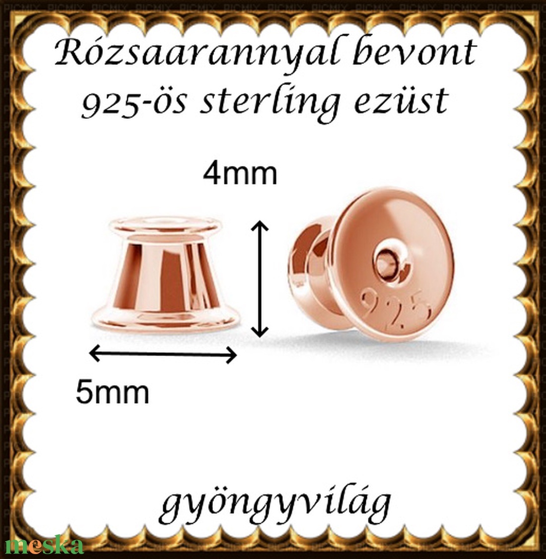 925-ös sterling ezüst ékszerkellék: fülbevalóalap bedugós EFK B 51rg vég - kellékek & szerszámok - gyöngy, ékszerkellék - egyéb alkatrész - Meska.hu