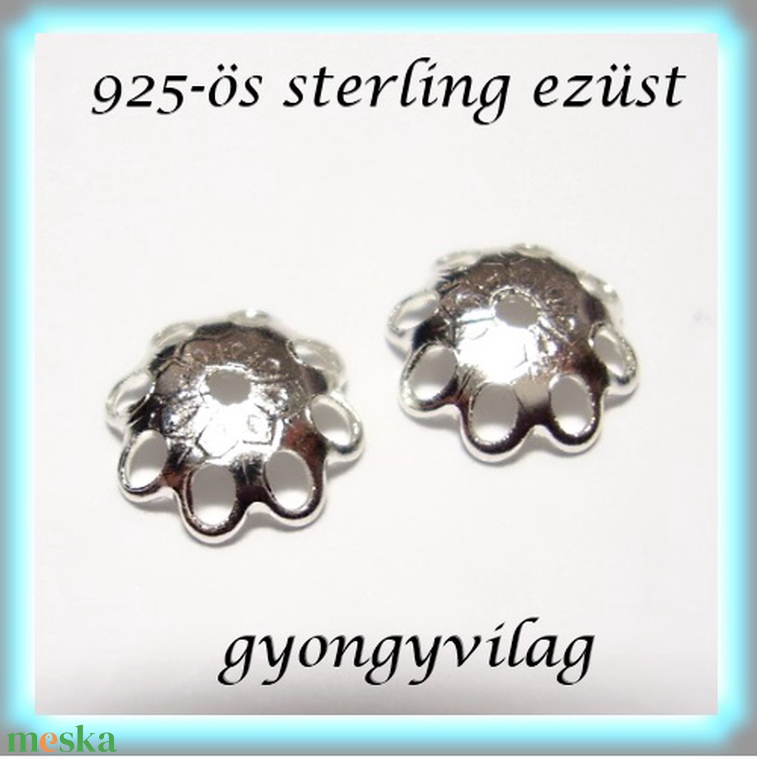 925-ös sterling ezüst ékszerkellék: gyöngykupak EGYK 34-6 2db/csomag - kellékek & szerszámok - gyöngy, ékszerkellék - fém köztesek - Meska.hu