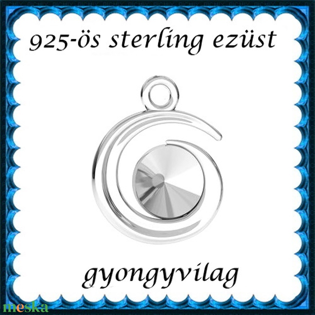 925-ös sterling ezüst ékszerkellék: medál / pandora / fityegő EMTÉ23 - kellékek & szerszámok - gyöngy, ékszerkellék - fém köztesek - Meska.hu