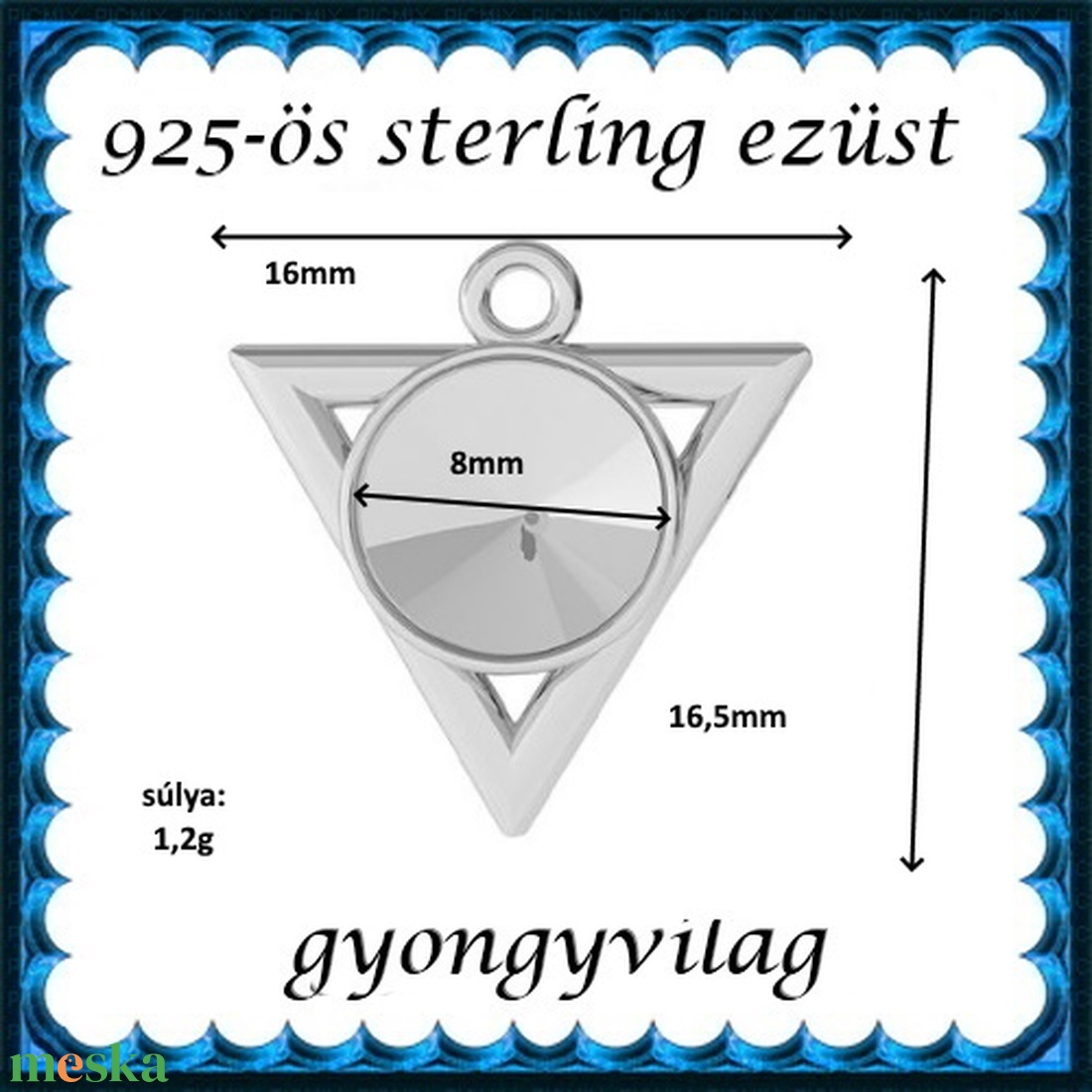 925-ös sterling ezüst ékszerkellék: medál / pandora / fityegő EMTÉ26 - kellékek & szerszámok - gyöngy, ékszerkellék - fém köztesek - Meska.hu