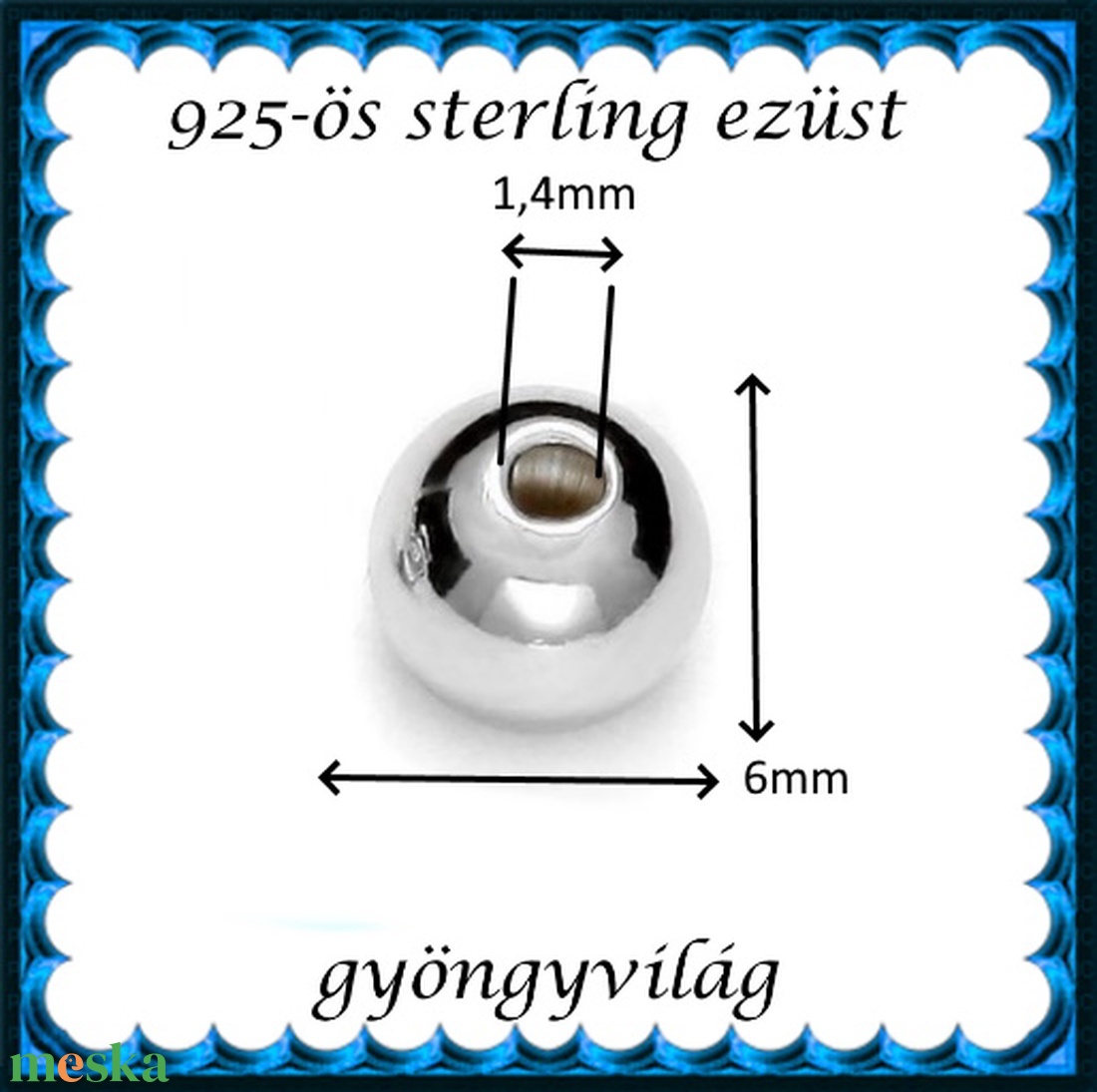 925-ös sterling ezüst ékszerkellék: köztes/gyöngy/díszitőelem EKÖ 10-6e - kellékek & szerszámok - gyöngy, ékszerkellék - fém köztesek - Meska.hu