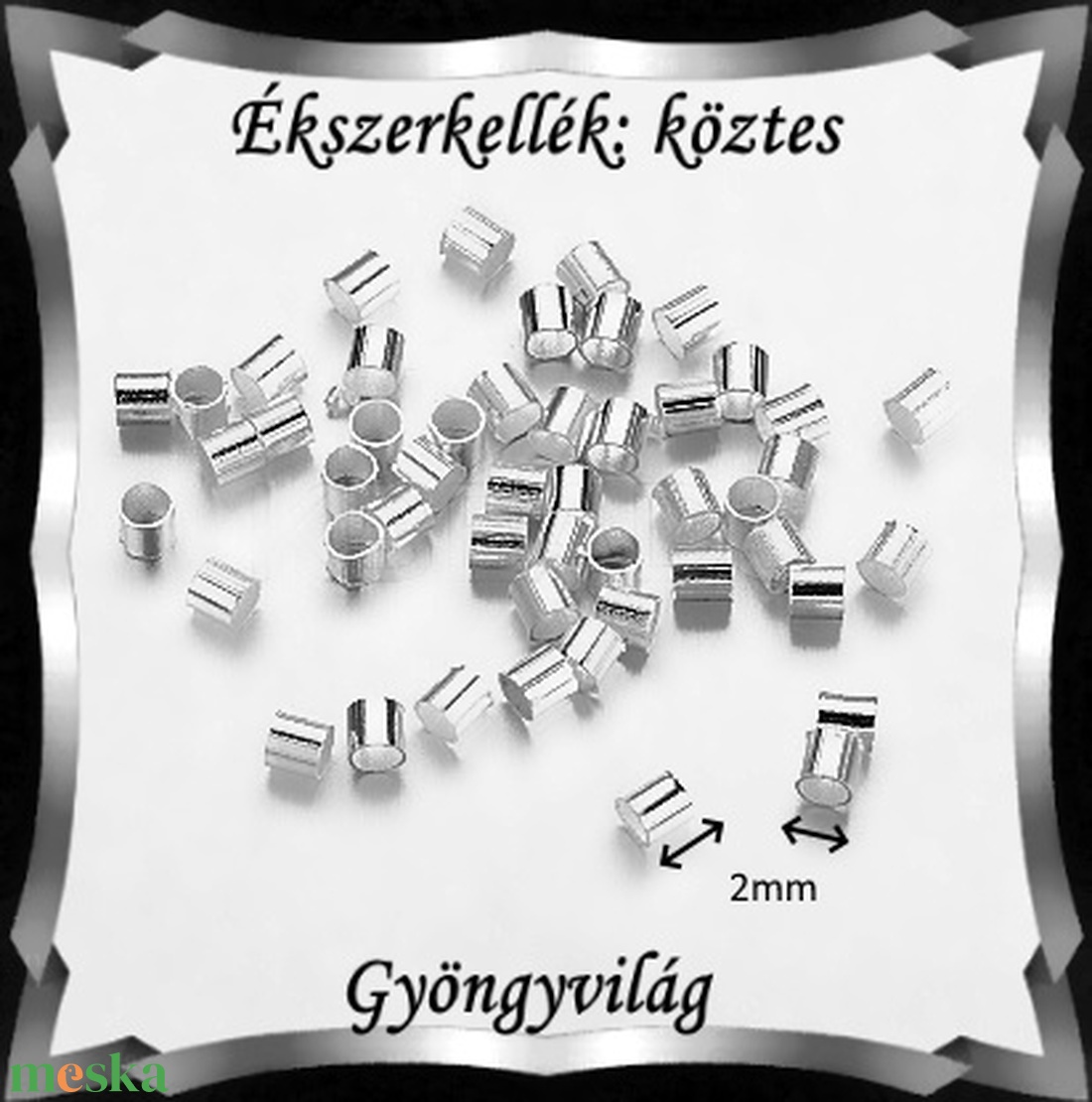 Ékszerkellék: köztes / díszítőelem / gyöngy BKÖ 1S 08 2x2e 100db/csomag - kellékek & szerszámok - gyöngy, ékszerkellék - fém köztesek - Meska.hu