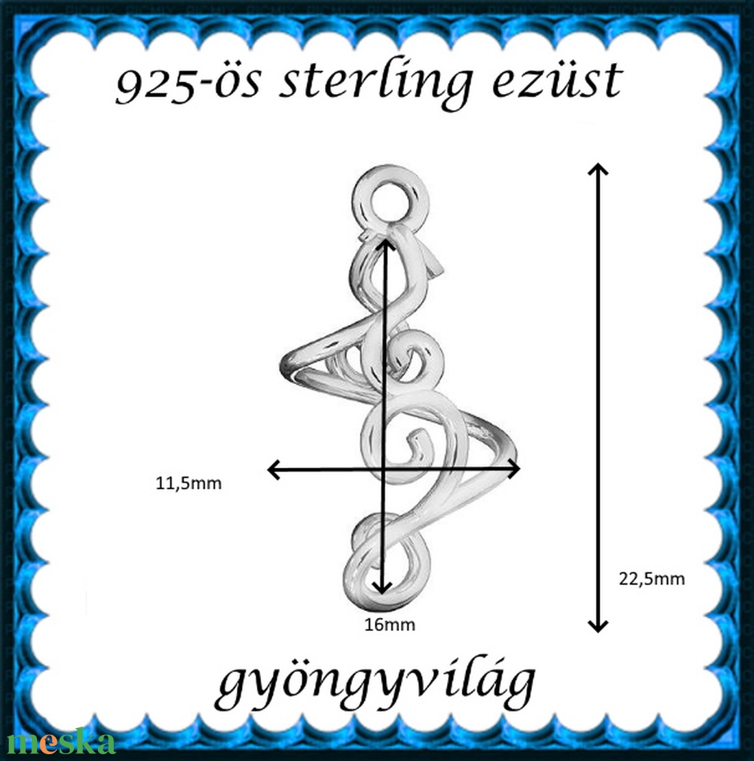  925-ös ezüst medáltartó EMT 43 - kellékek & szerszámok - gyöngy, ékszerkellék - egyéb alkatrész - Meska.hu