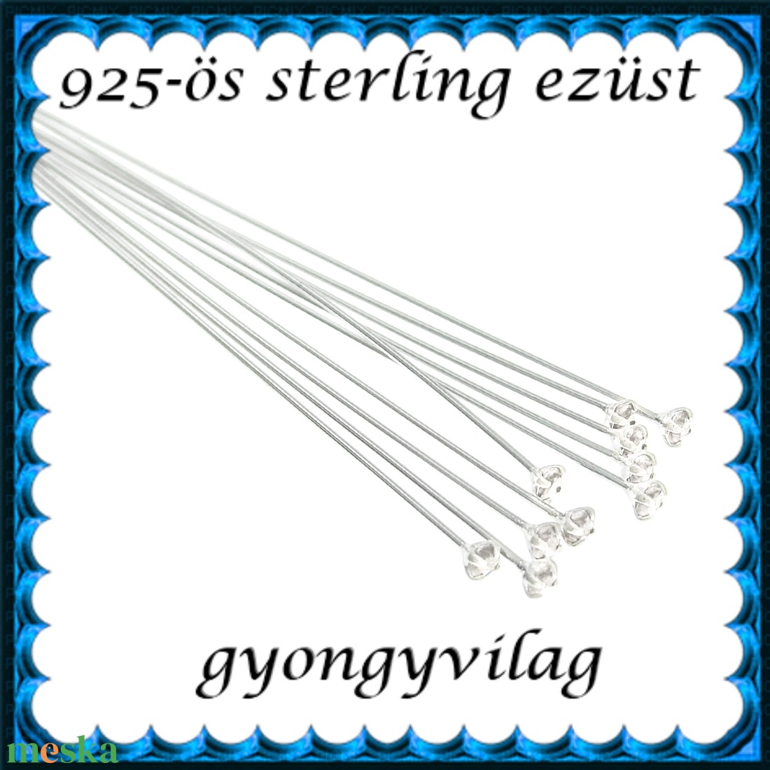 925-ös sterling ezüst ékszerkellék: szerelőpálca swarovski végű ESZP SW 35x0,5 mm-es clear - kellékek & szerszámok - gyöngy, ékszerkellék - egyéb alkatrész - Meska.hu