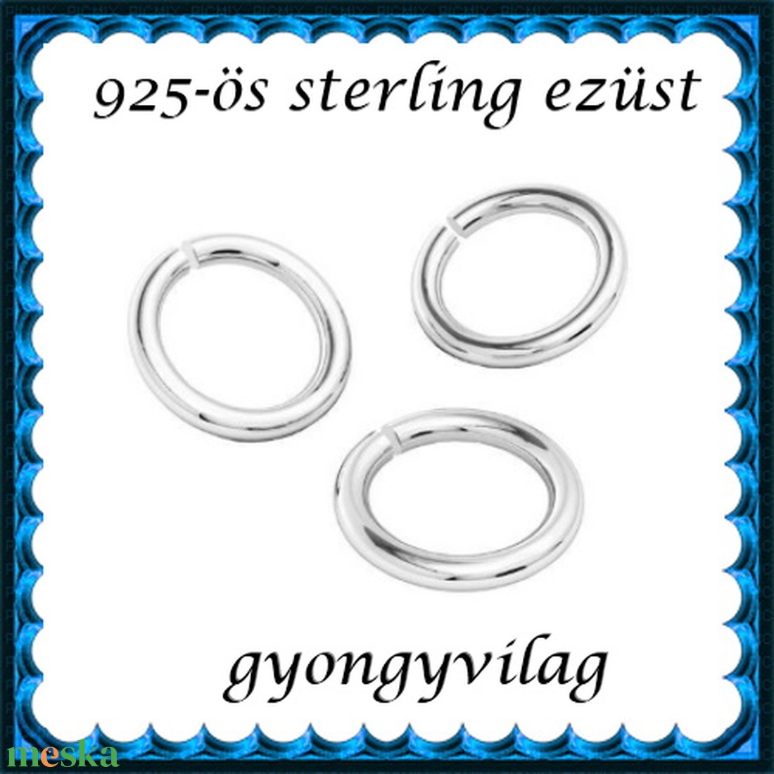 925-ös sterling ezüst ékszerkellék: karika nyitott ESZK NY 5,1x0,8mm 3db/csomag - kellékek & szerszámok - gyöngy, ékszerkellék - egyéb alkatrész - Meska.hu