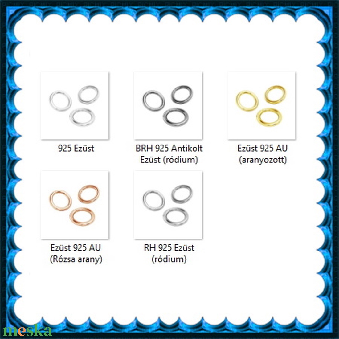 925-ös sterling ezüst ékszerkellék: karika nyitott ESZK NY 5,1x0,8mm 3db/csomag - kellékek & szerszámok - gyöngy, ékszerkellék - egyéb alkatrész - Meska.hu