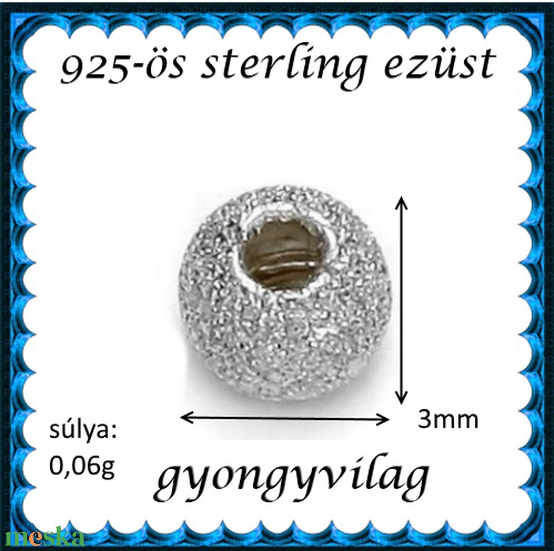 925-ös sterling ezüst ékszerkellék: köztes/gyöngy/díszitőelem EKÖ 34-3e 4db/csomag - kellékek & szerszámok - gyöngy, ékszerkellék - fém köztesek - Meska.hu