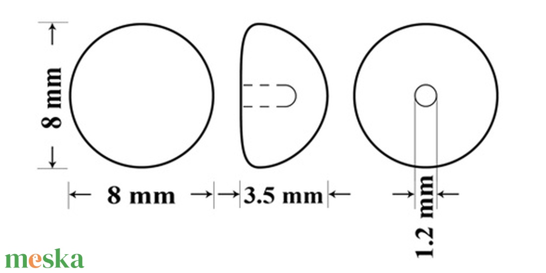 Preciosa kristály: PM gömb félig fúrt fél (131 80 012) 8mm több szín 2db/csomag - kellékek & szerszámok - gyöngy, ékszerkellék - igazgyöngy - Meska.hu