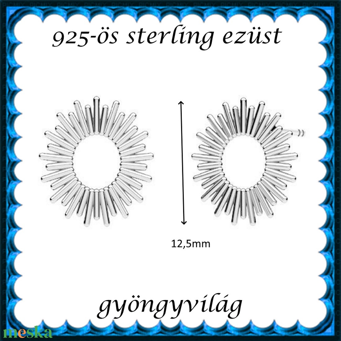 925-ös sterling ezüst ékszerek: fülbevaló EF27 - ékszer - fülbevaló - pötty fülbevaló - Meska.hu