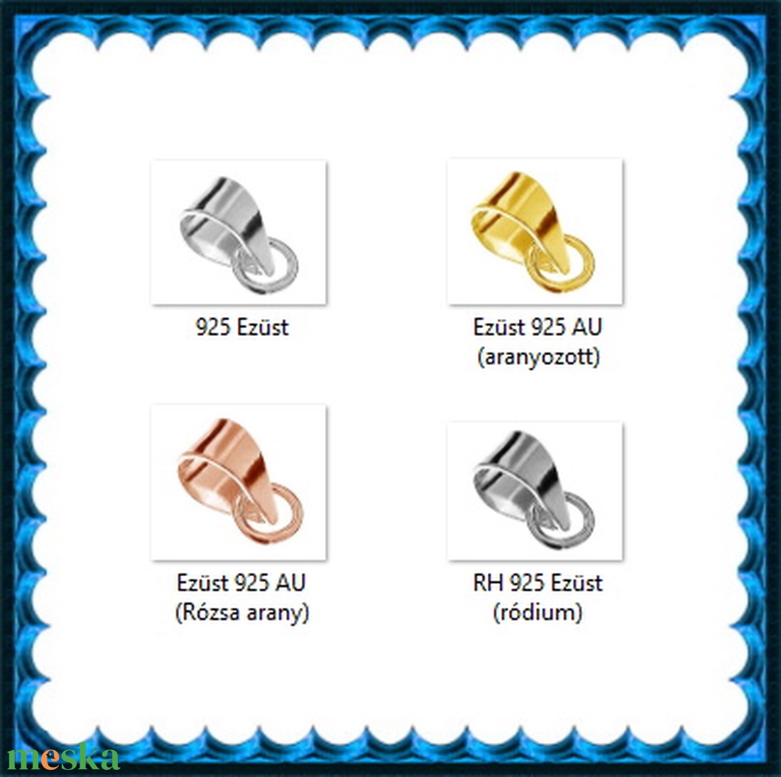 925-ös ezüst medálkapocs EMT 40e - kellékek & szerszámok - ékszerkellék - medáltartó, medálkapocs - Meska.hu