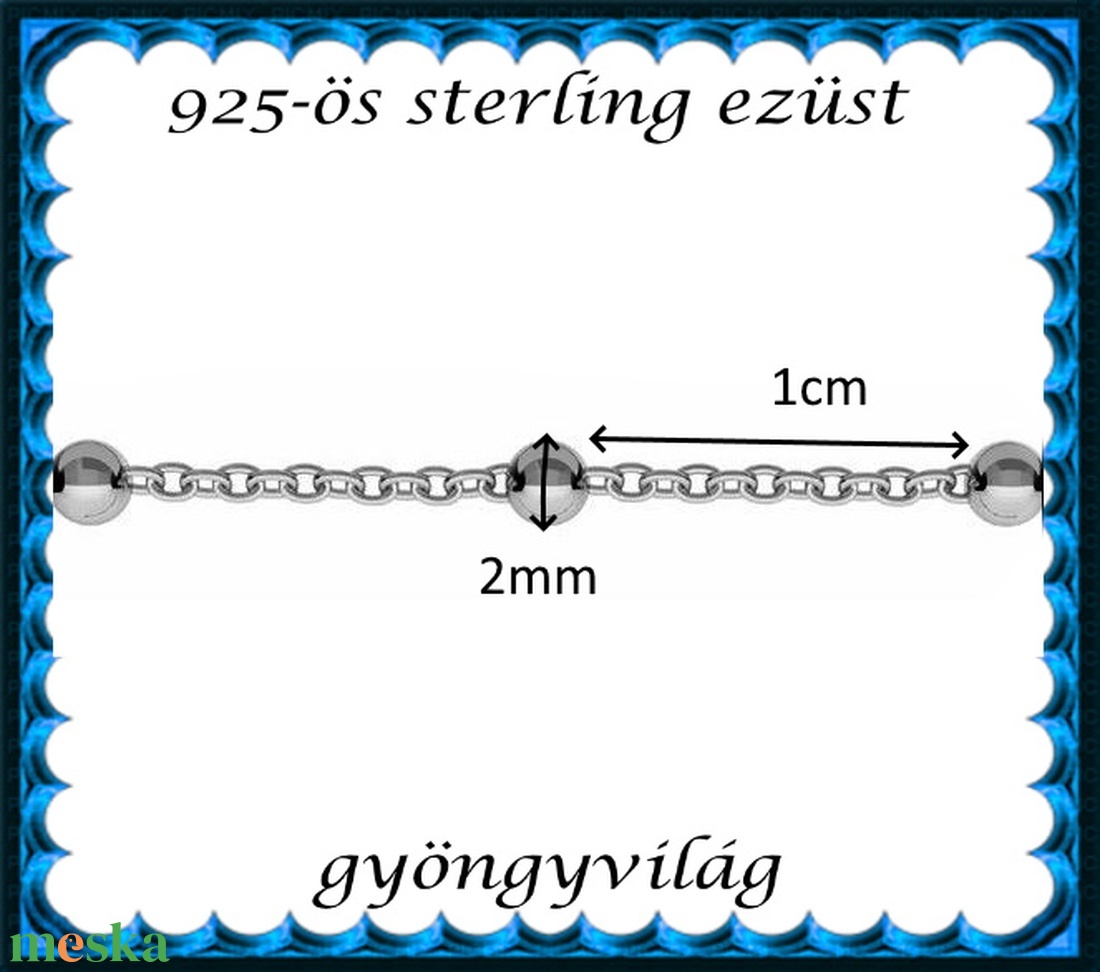 925-ös sterling ezüst ékszerkellék: lánc méterben 925 EL15 - kellékek & szerszámok - gyöngy, ékszerkellék - egyéb alkatrész - Meska.hu