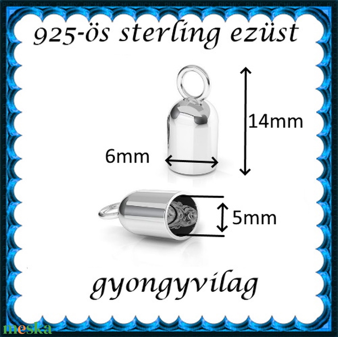 925-ös ezüst  lánckapocsvég  ELK V 18-5 - kellékek & szerszámok - gyöngy, ékszerkellék - egyéb alkatrész - Meska.hu