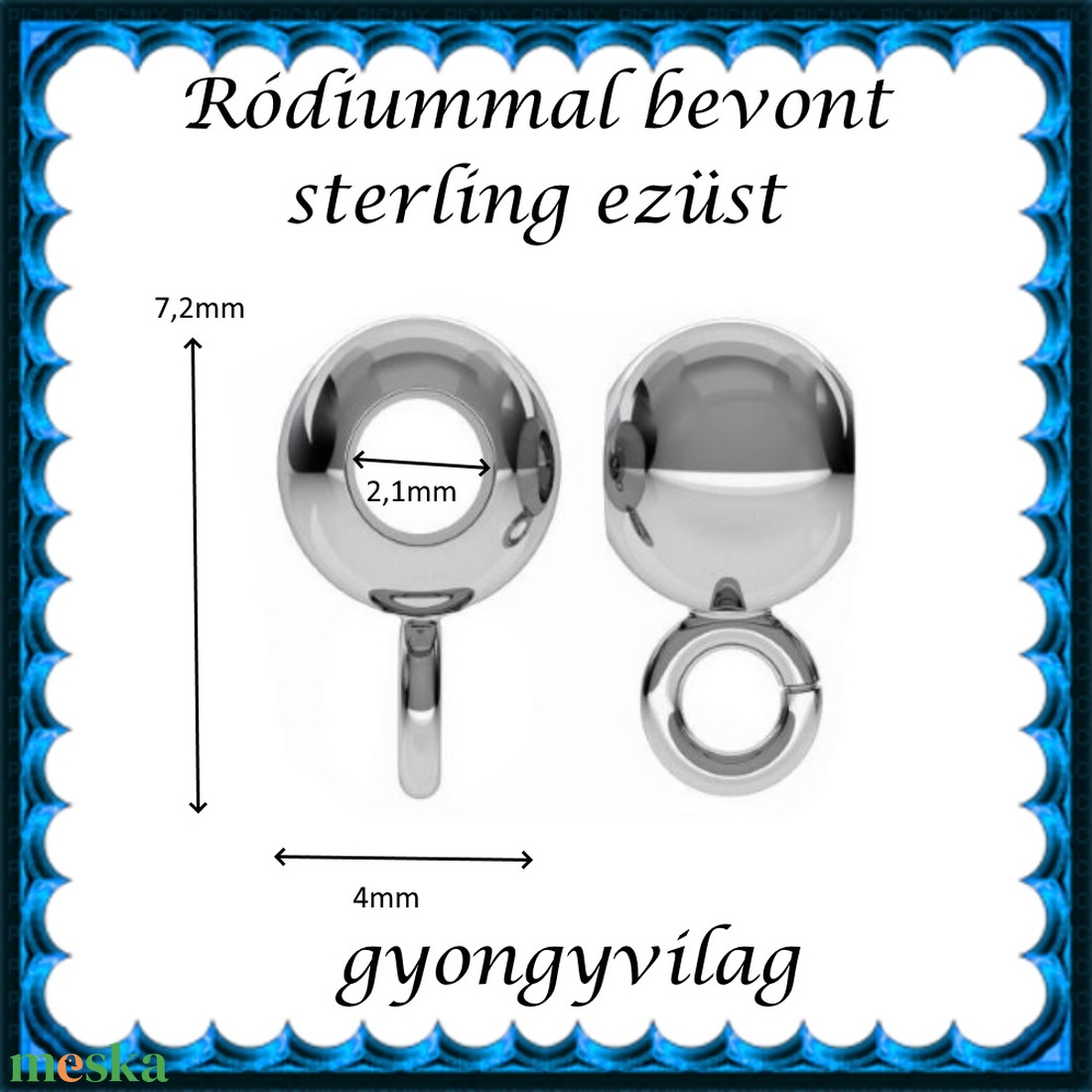  925-ös ezüst medáltartó EMT 38r - kellékek & szerszámok - gyöngy, ékszerkellék - egyéb alkatrész - Meska.hu