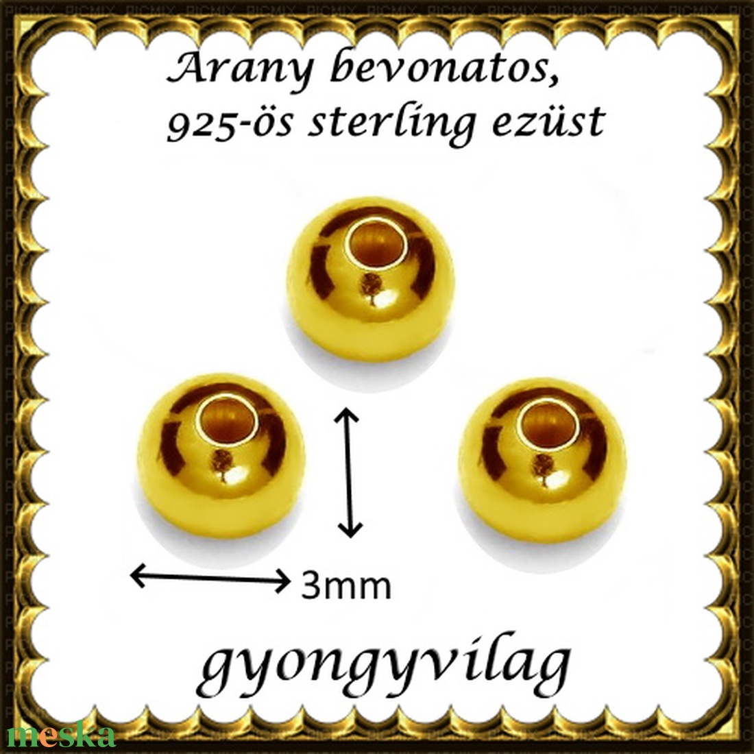 925-ös sterling ezüst ékszerkellék: köztes / gyöngy / dísz  EKÖ 10-3g  3db/csomag - kellékek & szerszámok - gyöngy, ékszerkellék - fém köztesek - Meska.hu