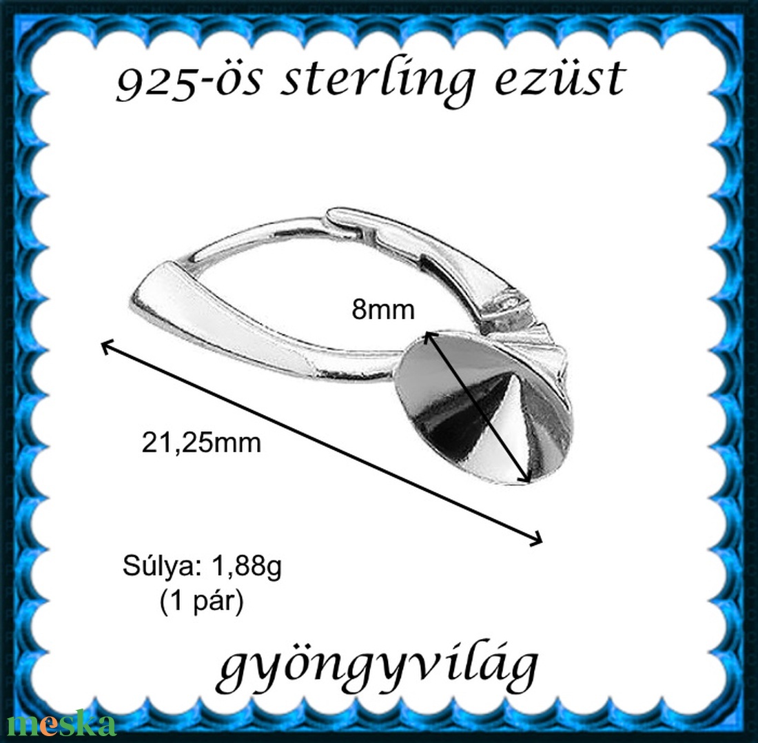925-ös sterling ezüst ékszerkellék: fülbevaló kapocs, biztonsági-francia kapcsos EFK K 19-8-2e - kellékek & szerszámok - gyöngy, ékszerkellék - egyéb alkatrész - Meska.hu