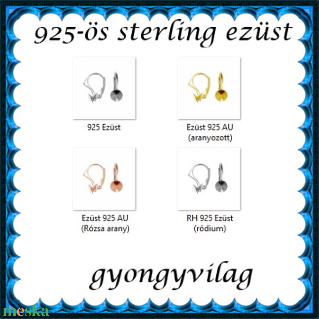 925-ös sterling ezüst ékszerkellék: fülbevaló kapocs, biztonsági-francia kapcsos EFK K 19-8-1e - kellékek & szerszámok - gyöngy, ékszerkellék - egyéb alkatrész - Meska.hu