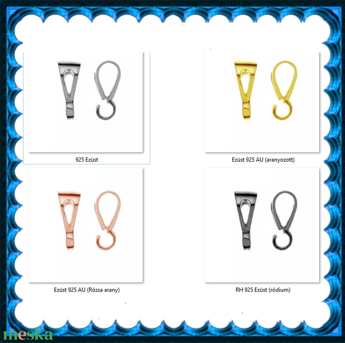 925-ös sterling ezüst ékszerkellék: medáltartó, medálkapocs EMT 46 - kellékek & szerszámok - gyöngy, ékszerkellék - egyéb alkatrész - Meska.hu