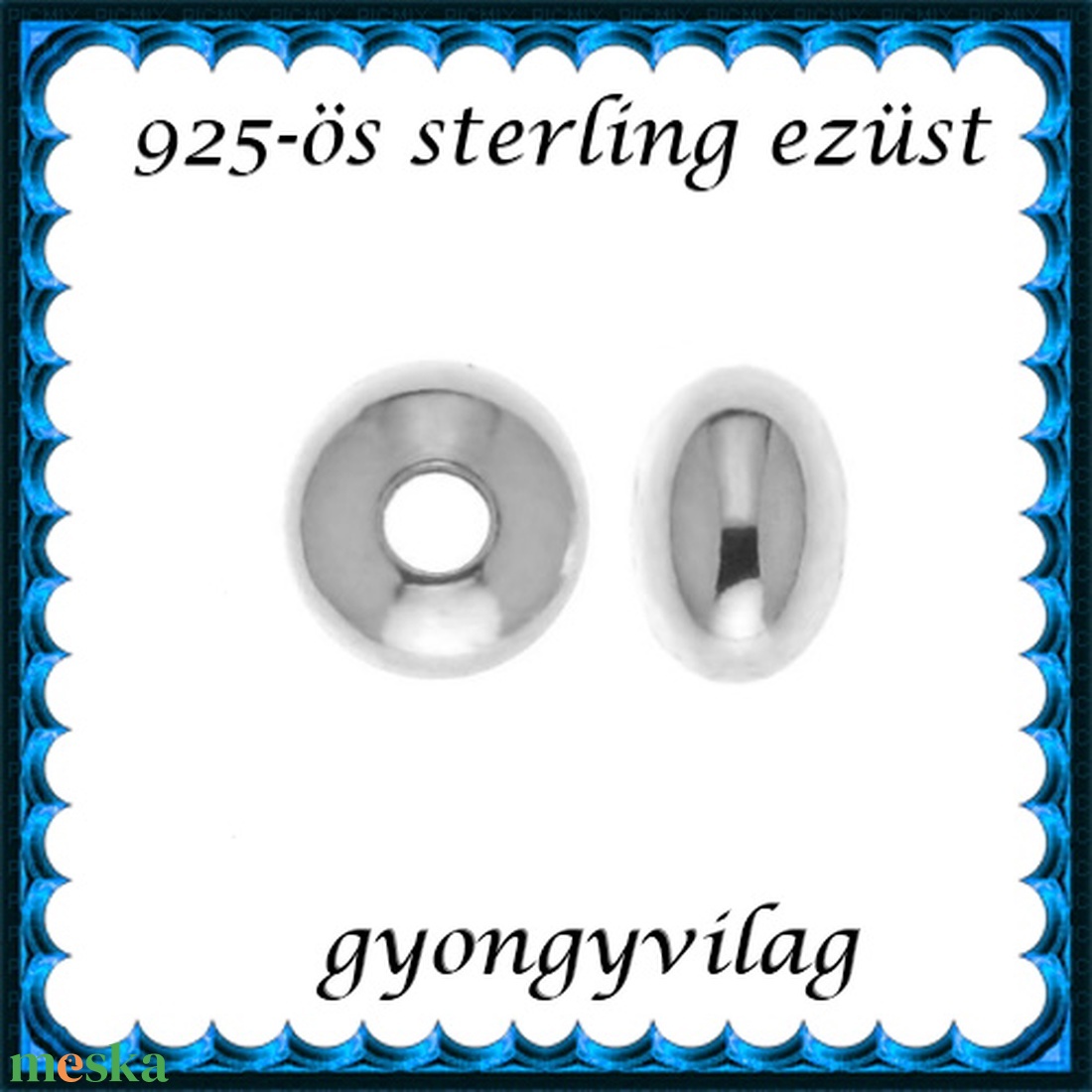 925-ös sterling ezüst ékszerkellék: köztes/gyöngy/díszitőelem EKÖ 09-3  3db/csomag - kellékek & szerszámok - gyöngy, ékszerkellék - fém köztesek - Meska.hu