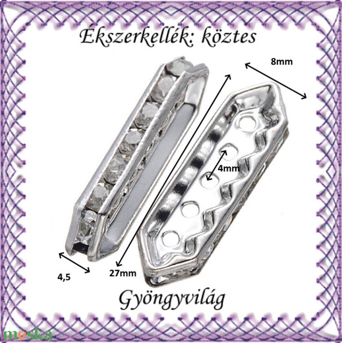 Ékszerkellék: köztes / díszítőelem / gyöngy BKÖ 5S 03-27e 5db - kellékek & szerszámok - gyöngy, ékszerkellék - fém köztesek - Meska.hu