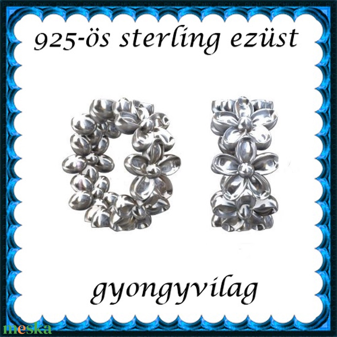 925-ös sterling ezüst ékszerkellék: köztes / gyöngy / dísz EKÖ 66r - kellékek & szerszámok - gyöngy, ékszerkellék - egyéb alkatrész - Meska.hu