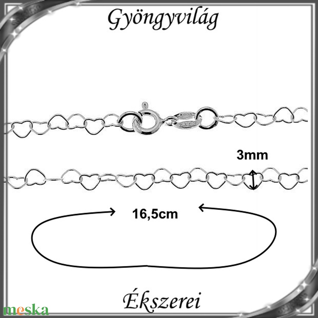 Ékszerek-karkötők: 925-ös sterling ezüst karkötő SSZ-EÜK 15-16,5e - ékszer - nyaklánc - medál nélküli nyaklánc - Meska.hu