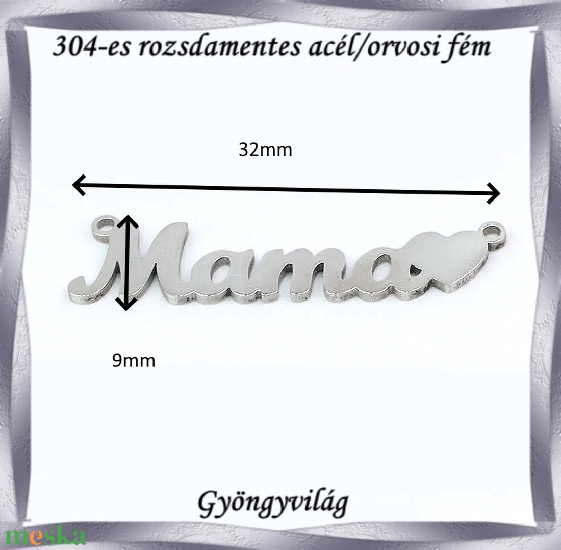 Nemes acél ékszerkellék: medál, caboshon, fityegő NAMCF-07e 1db/cs - kellékek & szerszámok - gyöngy, ékszerkellék - cabochon - Meska.hu