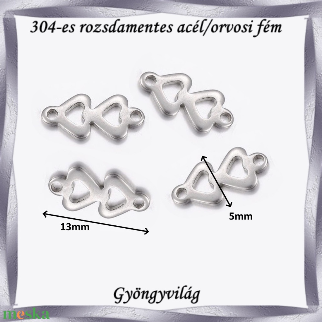 Nemes acél ékszerkellék: medál, caboshon, fityegő NAMCF-08e 4db/cs - kellékek & szerszámok - gyöngy, ékszerkellék - cabochon - Meska.hu